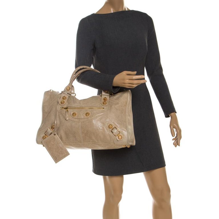 Balenciaga Beige Leather GGH Work Tote For Sale at 1stDibs