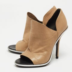 Balenciaga Beige Leather Glove Open Toe Pumps Size 39