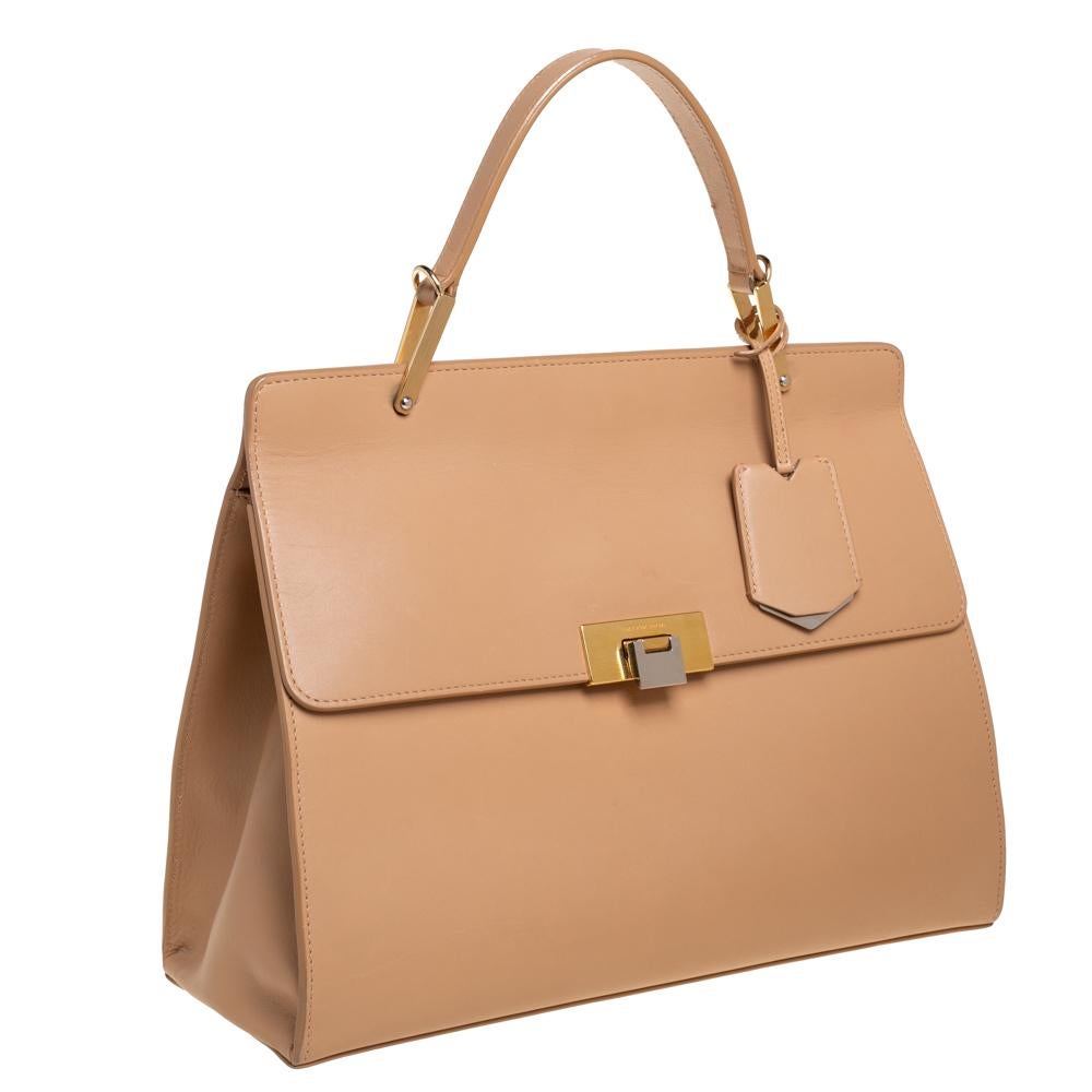 Women's Balenciaga Beige Leather Le Dix Cartable Top Handle Bag
