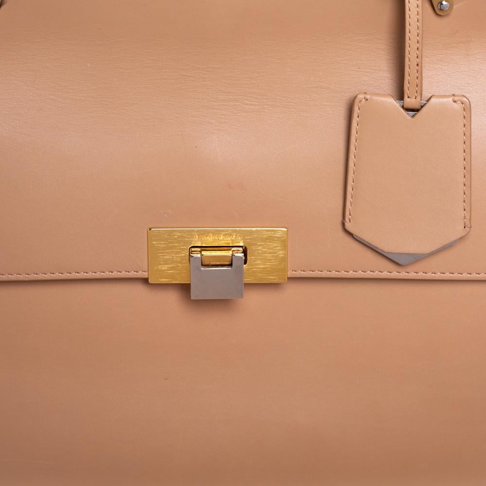 Balenciaga Beige Leather Le Dix Cartable Top Handle Bag 5