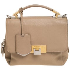 Balenciaga Beige Leather Le Dix Cartable Top Handle Bag