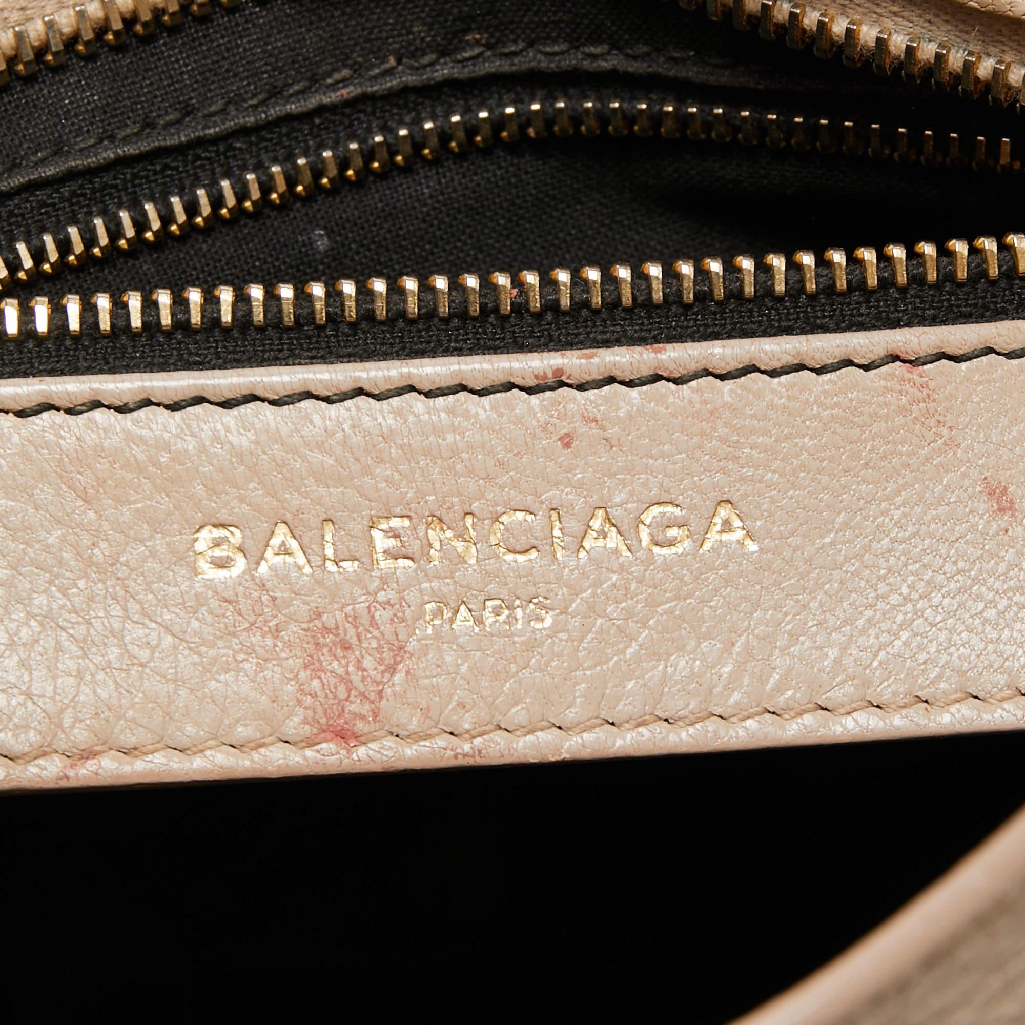 Balenciaga Beige Leather Mini Classic Metallic Edge City Bag 14