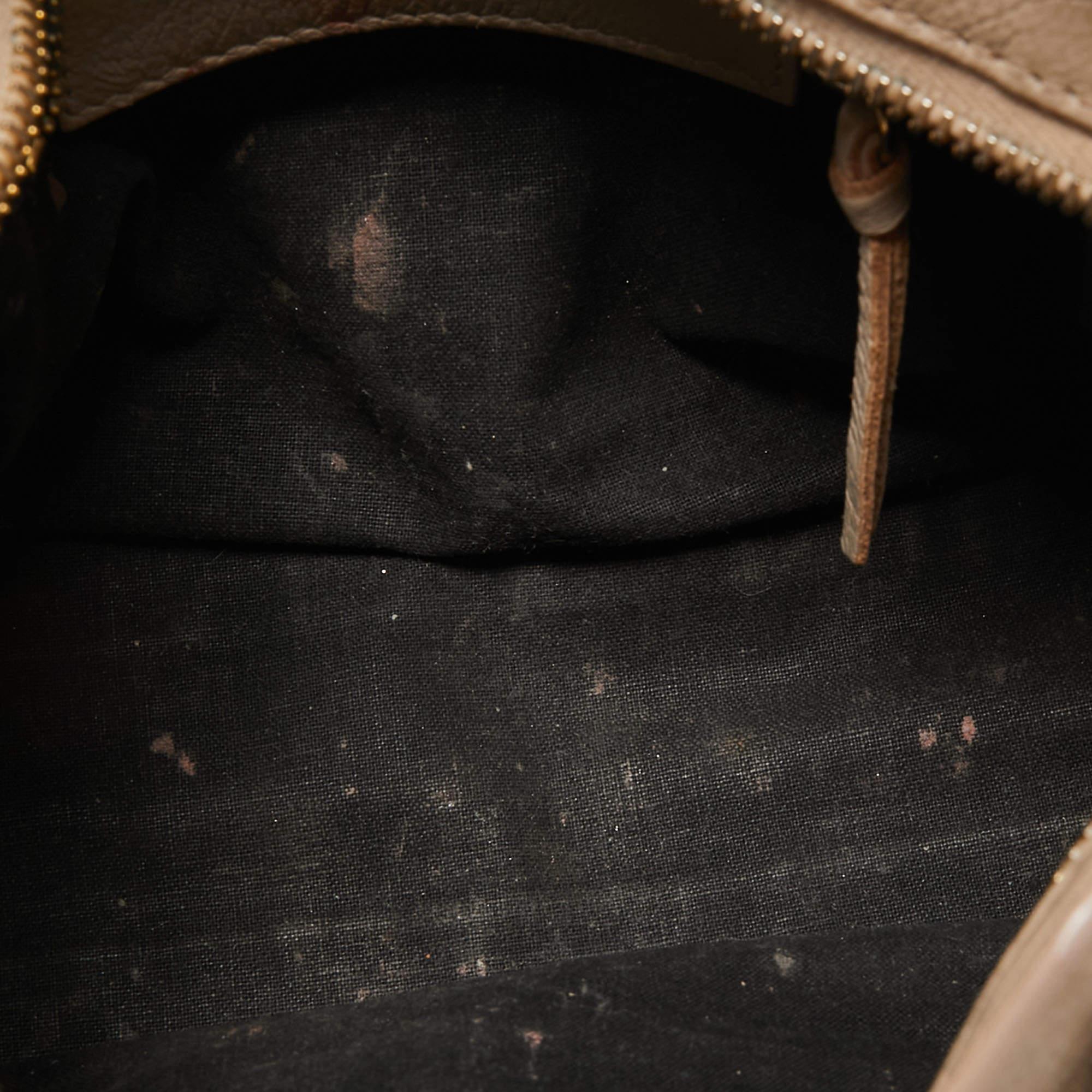 Balenciaga Beige Leather Mini Classic Metallic Edge City Bag 15