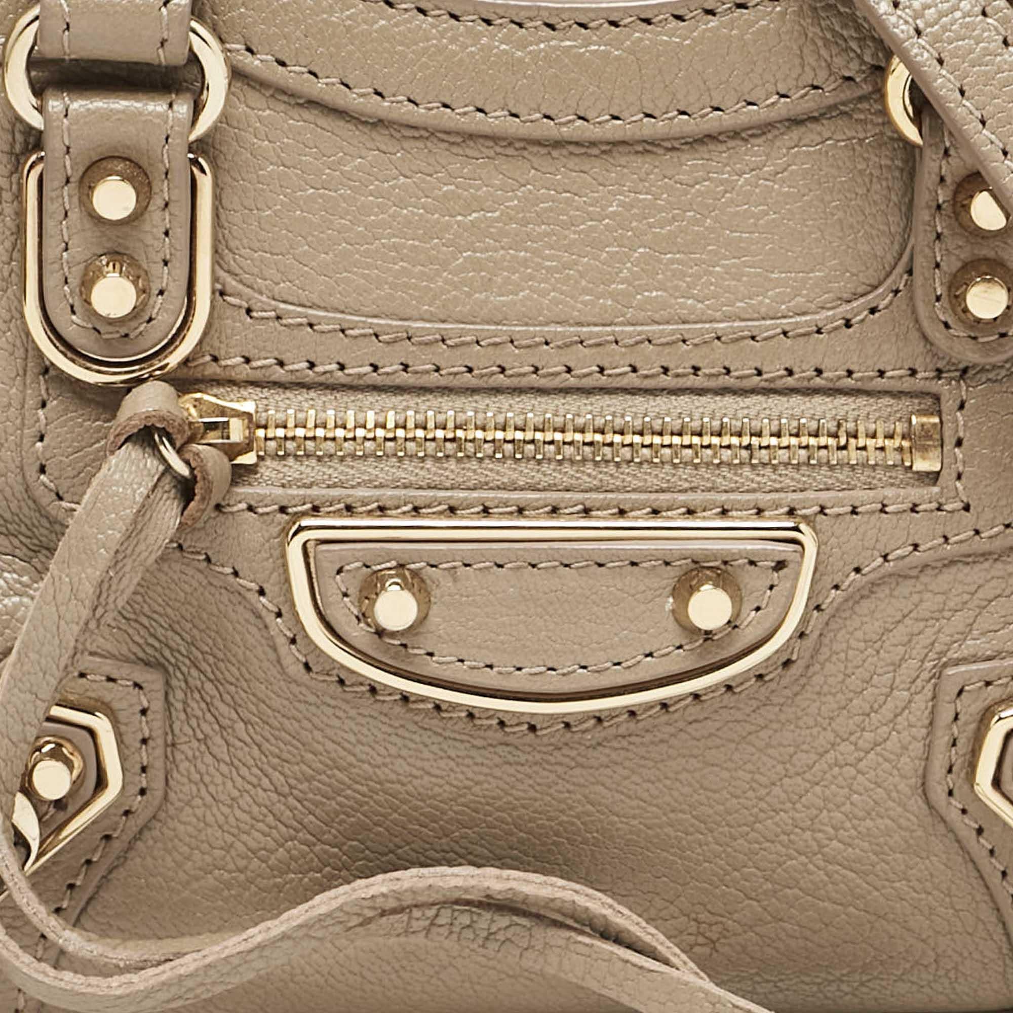 Balenciaga Beige Leather Nano Classic City Tote 1