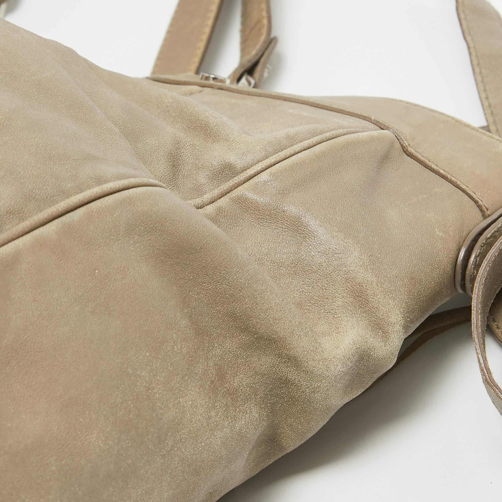 Balenciaga Beige Leather Studded Sac Clous Motorcycle Bag For Sale 4