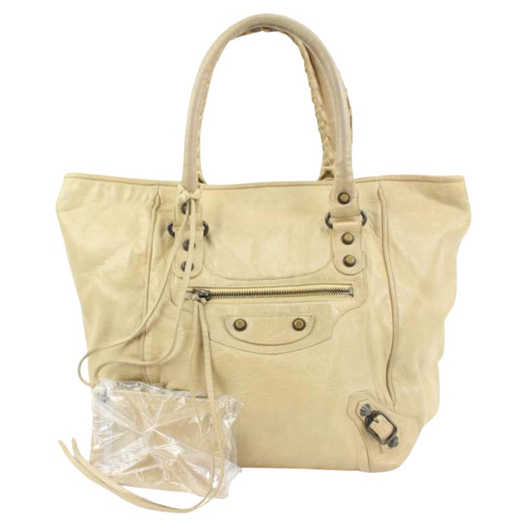 Balenciaga Beige Leather Sunday Tote with Mirror 78ba39s For Sale at 1stDibs