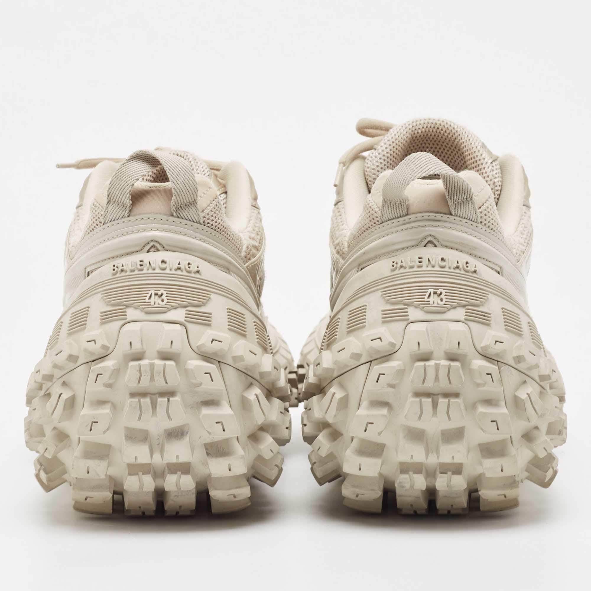 Balenciaga Beige Mesh and Nylon Bouncer Sneakers Size 43 at Balenciaga Beige Mesh and Nylon Bouncer Sneakers Size 43 at