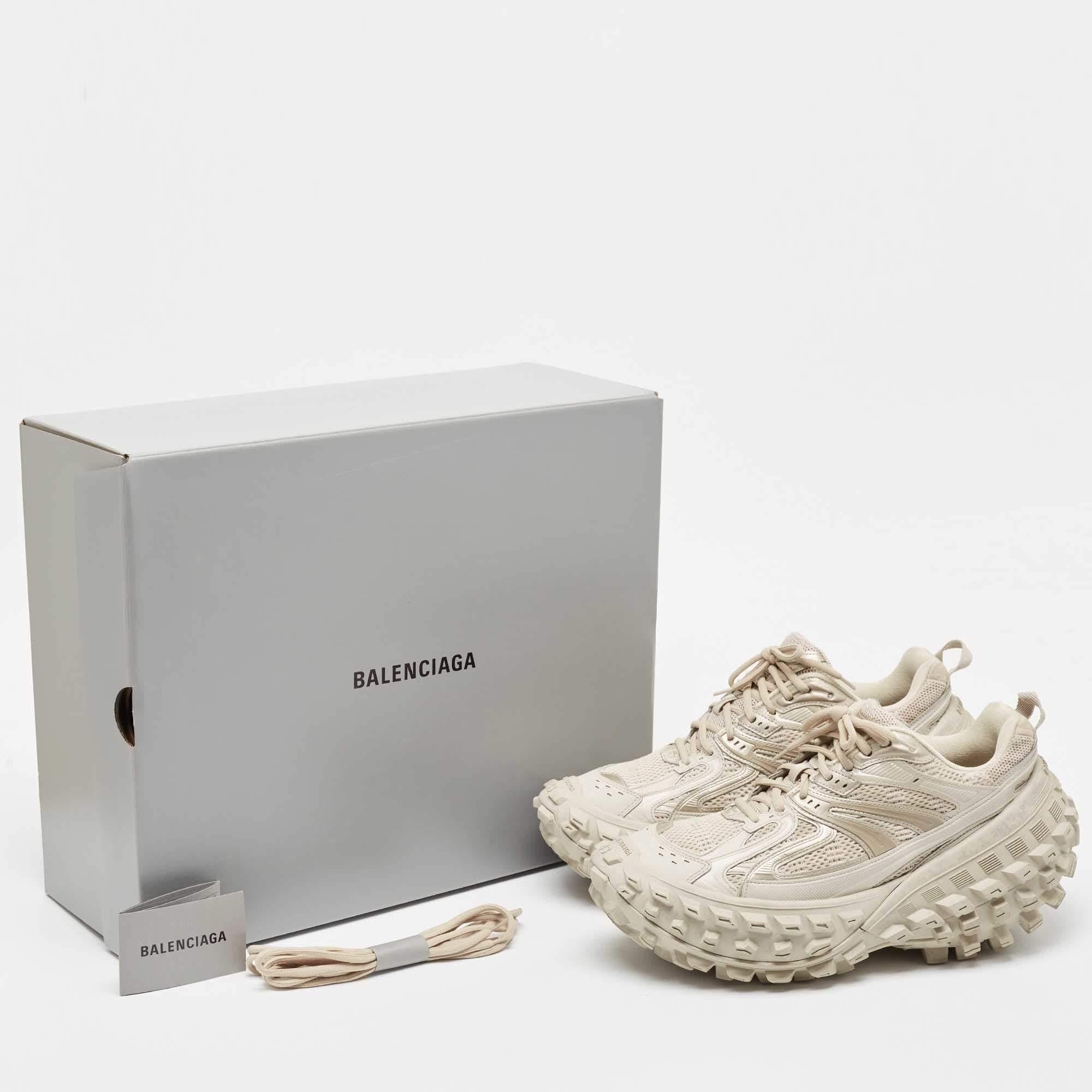 Balenciaga Beige Mesh and Nylon Bouncer Sneakers Size 43 at Balenciaga Beige Mesh and Nylon Bouncer Sneakers Size 43 at