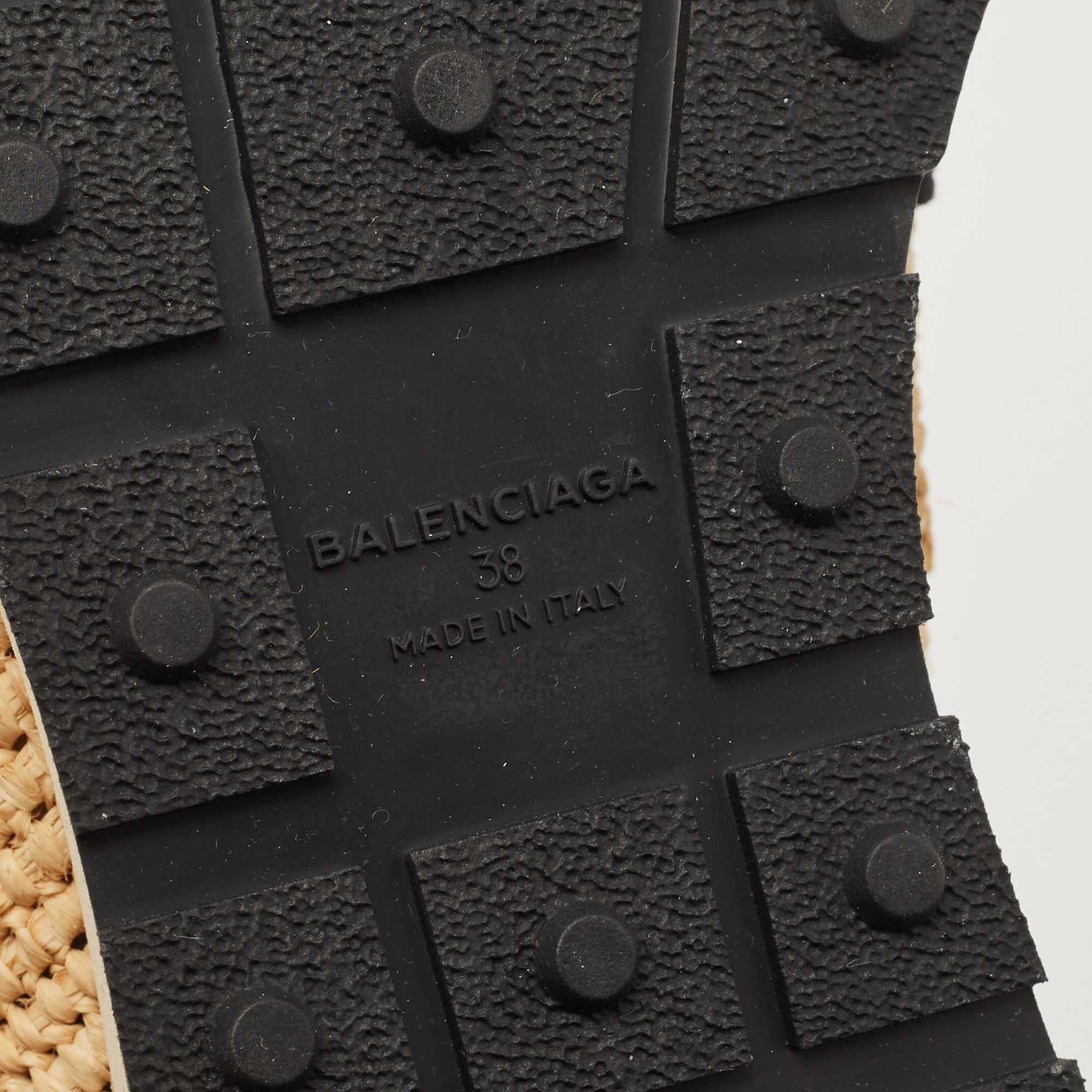 Balenciaga Beige Raffia Race Runner Sneakers Size 38 3