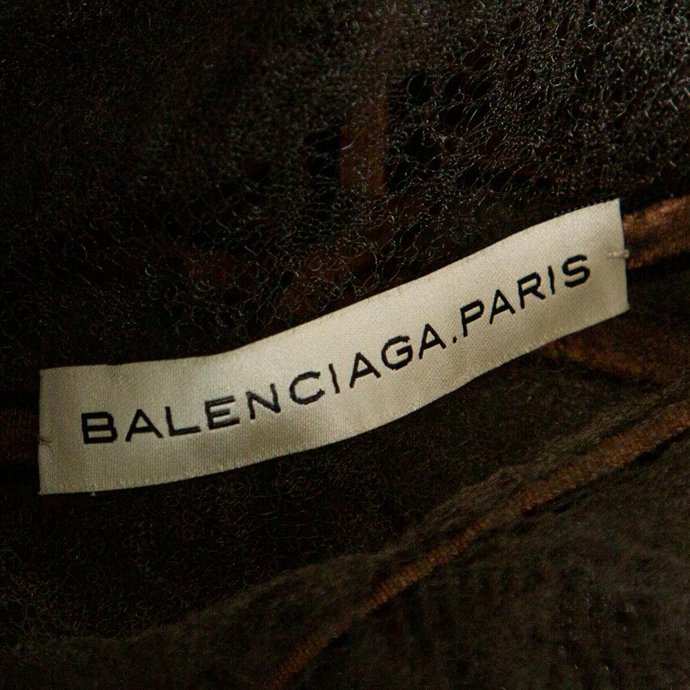 Balenciaga Beige Jacke aus durchsichtiger Spitze mit offener Vorderseite M Damen im Angebot
