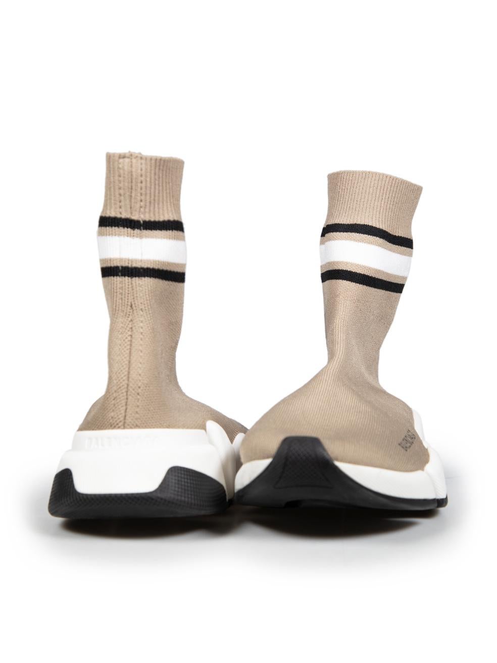 Balenciaga Beige Speed 2.0 Sock Trainers Size IT 36 In Good Condition For Sale In London, GB