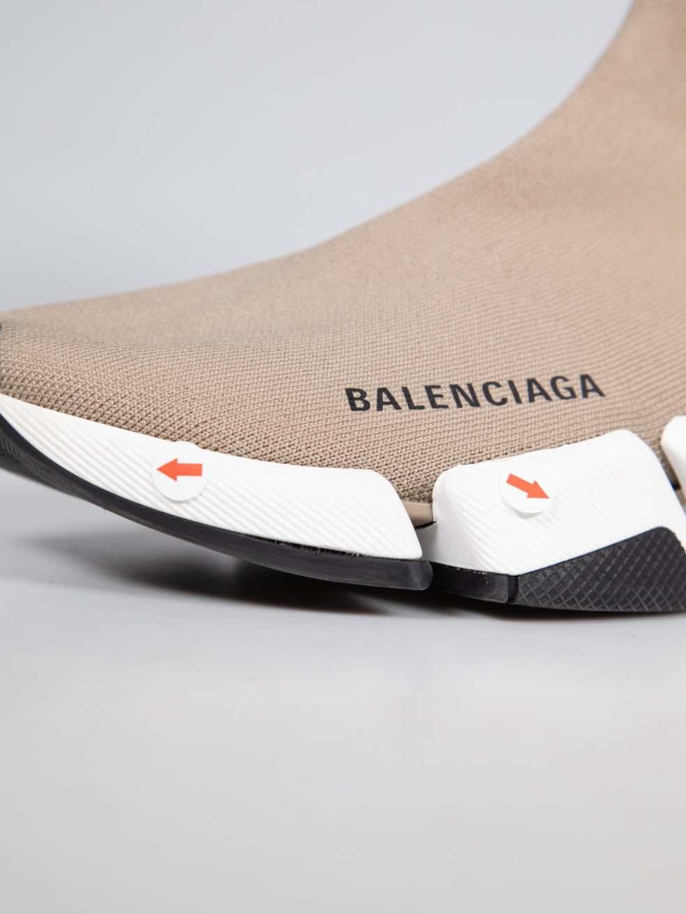 Balenciaga Beige Speed 2.0 Sock Trainers Size IT 36 For Sale 4