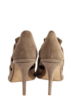 Balenciaga Beige Suede Cut-Out Sandal Heels - EU 40