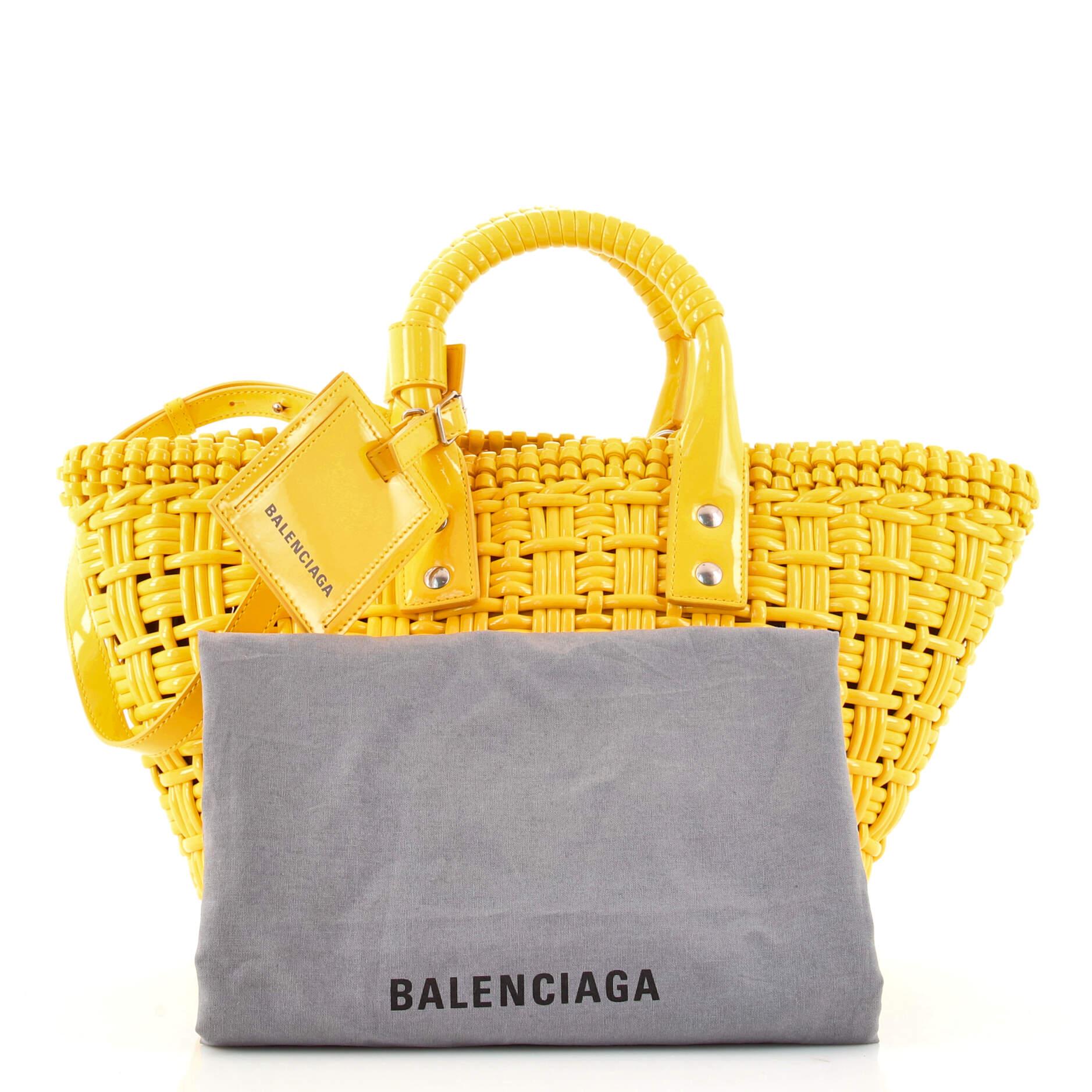 Balenciaga Bistro Panier Bag Woven Faux Leather XS For Sale at 1stDibs