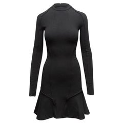 Balenciaga Black 2003 Wool Fitted Dress