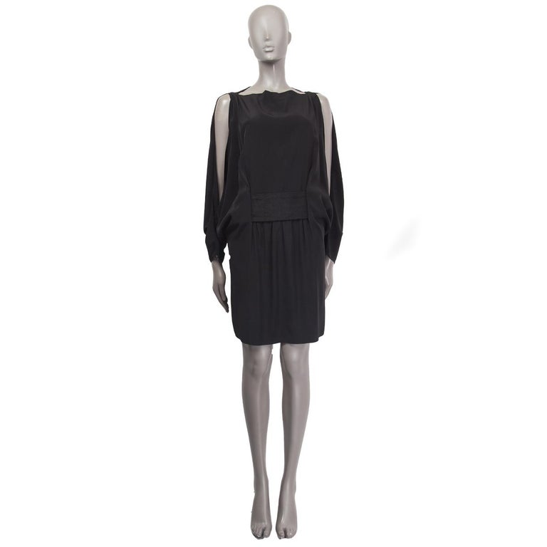 BALENCIAGA black acetate COLD SHOULDER BATWING Cocktail Dress 38 S For Sale at 1stDibs BALENCIAGA black acetate COLD SHOULDER BATWING Cocktail Dress 38 S For Sale at 1stDibs