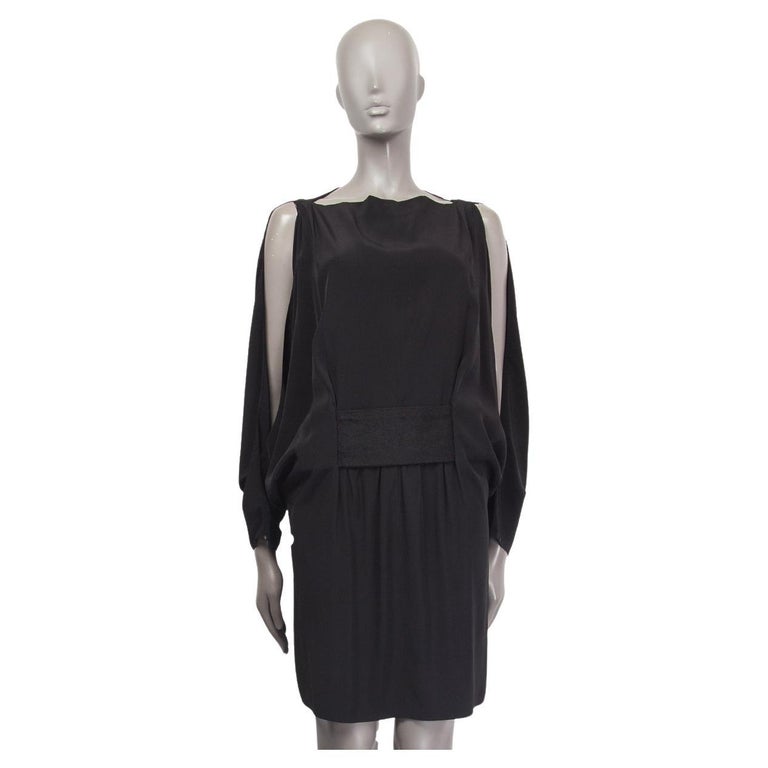 BALENCIAGA acetato negro HUELLA FRÍA Vestido de cóctel 38 S en
