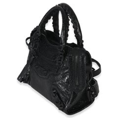 Balenciaga Black Agneau Classic Hardware Mini City Bag