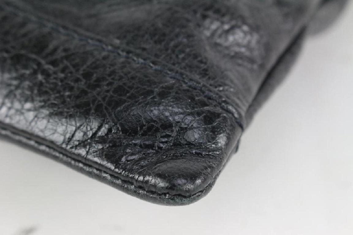 Balenciaga Black Agneau Leather Arena Classic Large Clip O-Case Clutch 922bal85 2