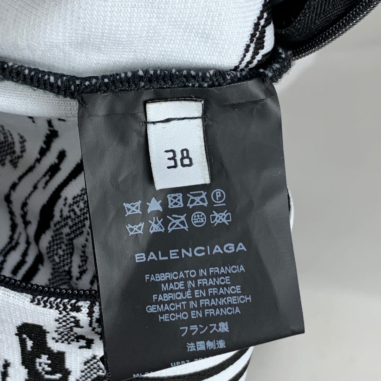 Gray Balenciaga Black and White Polypropylene High Neck Jumper Size 38 FR