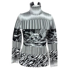 Balenciaga Black and White Polypropylene High Neck Jumper Size 38 FR