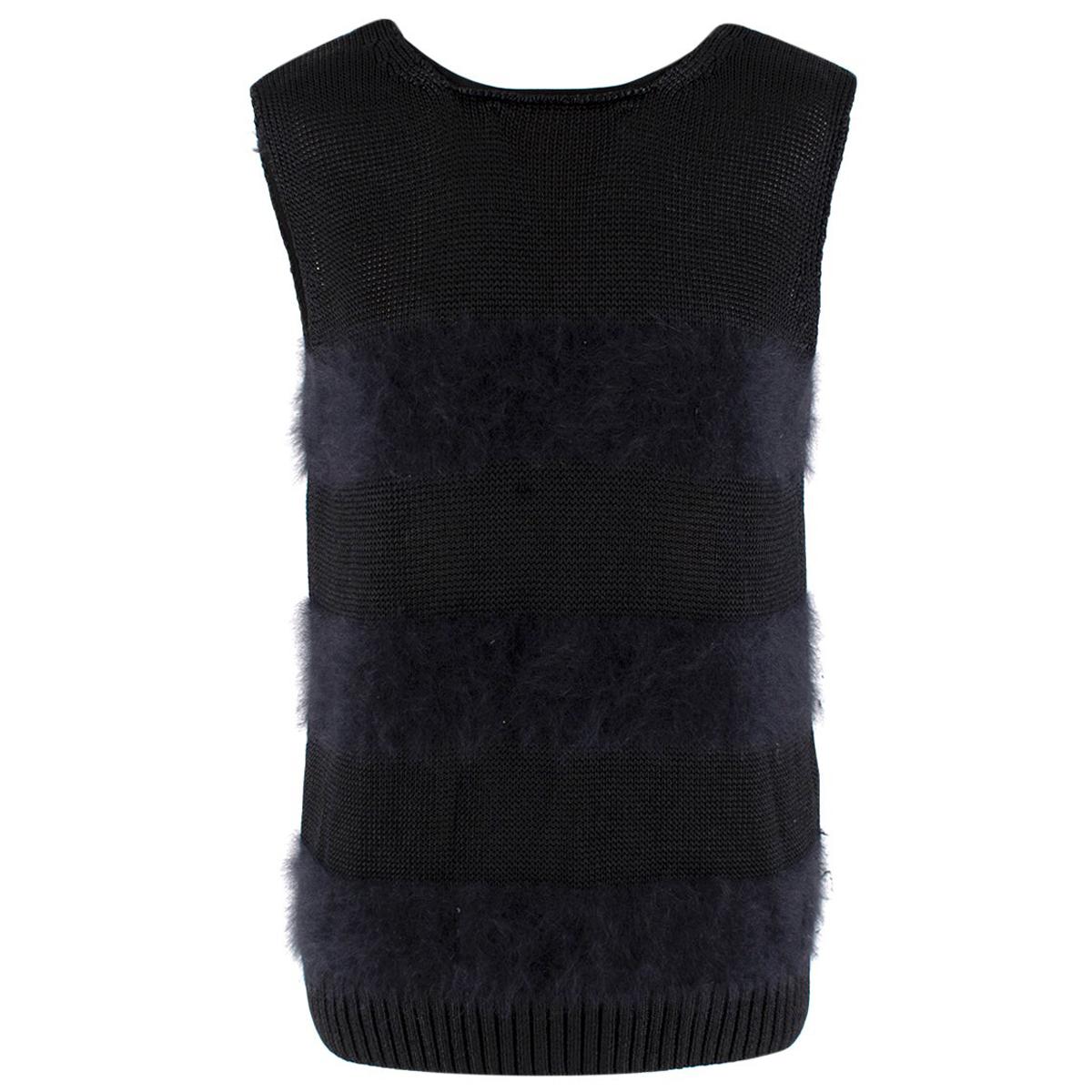 Balenciaga Black Angora Blend Knit Vest - Size M For Sale