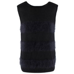 Balenciaga Black Angora Blend Knit Vest - Size M