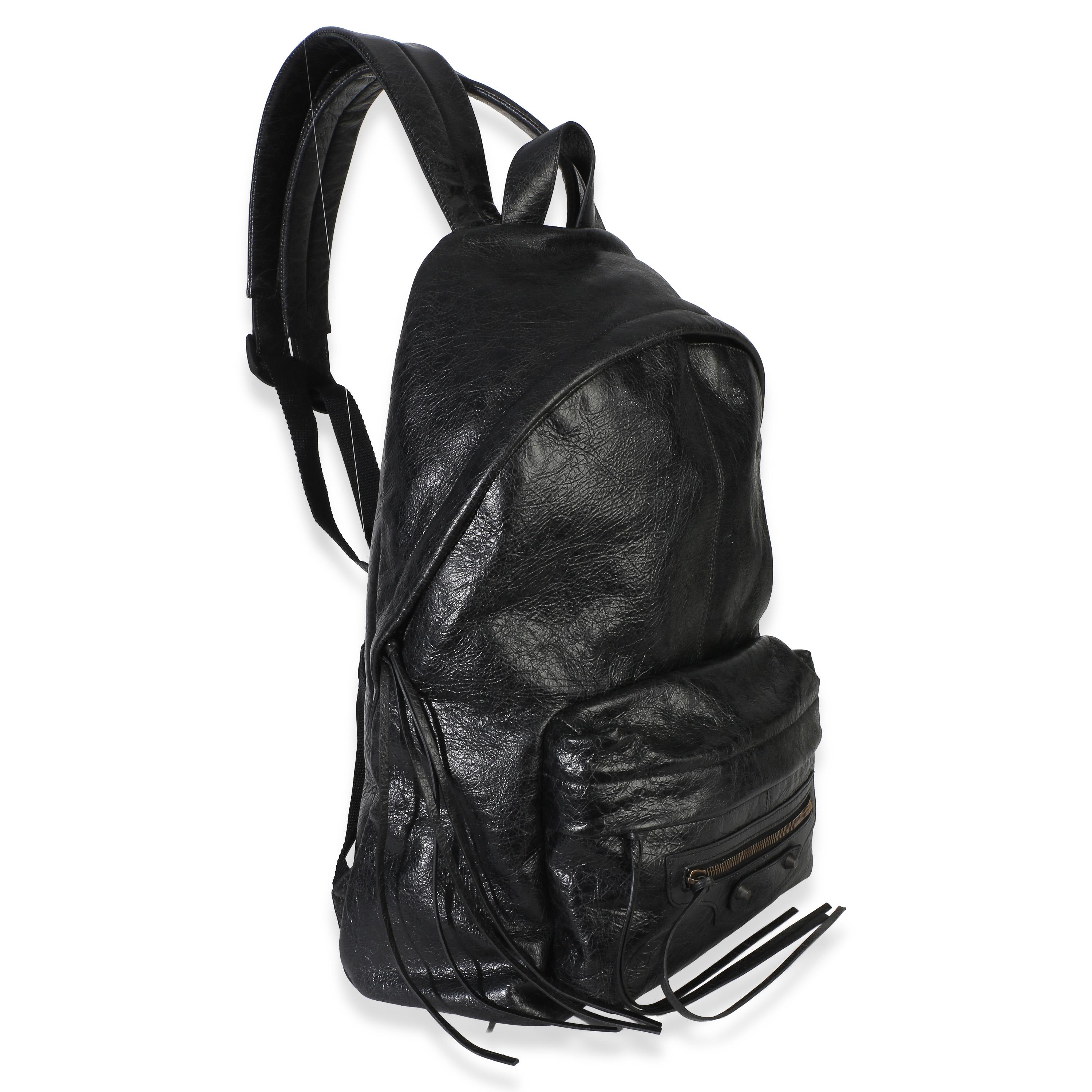 Balenciaga Black Arena Lambskin Le City Backpack View 3