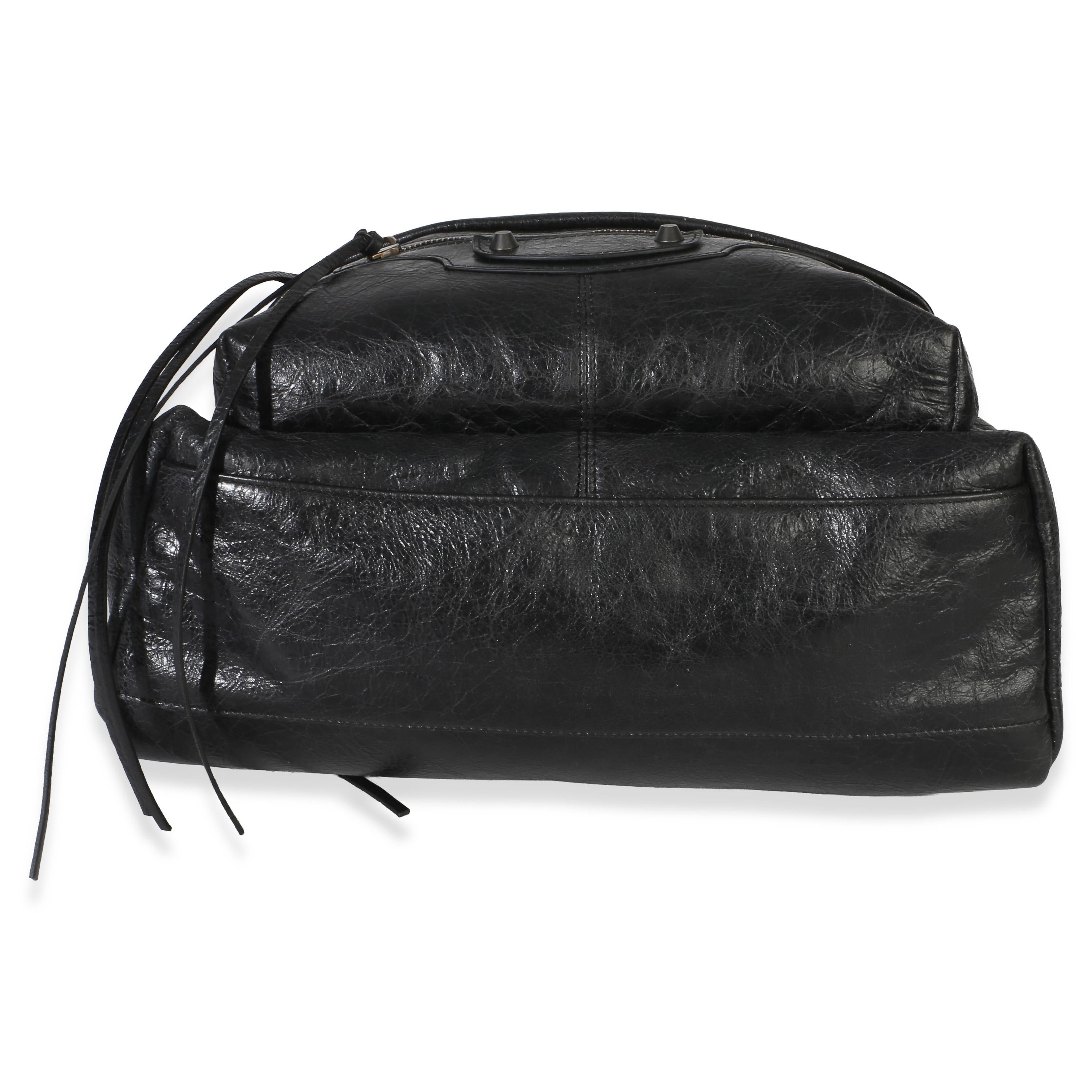 Balenciaga Black Arena Lambskin Le City Backpack View 5