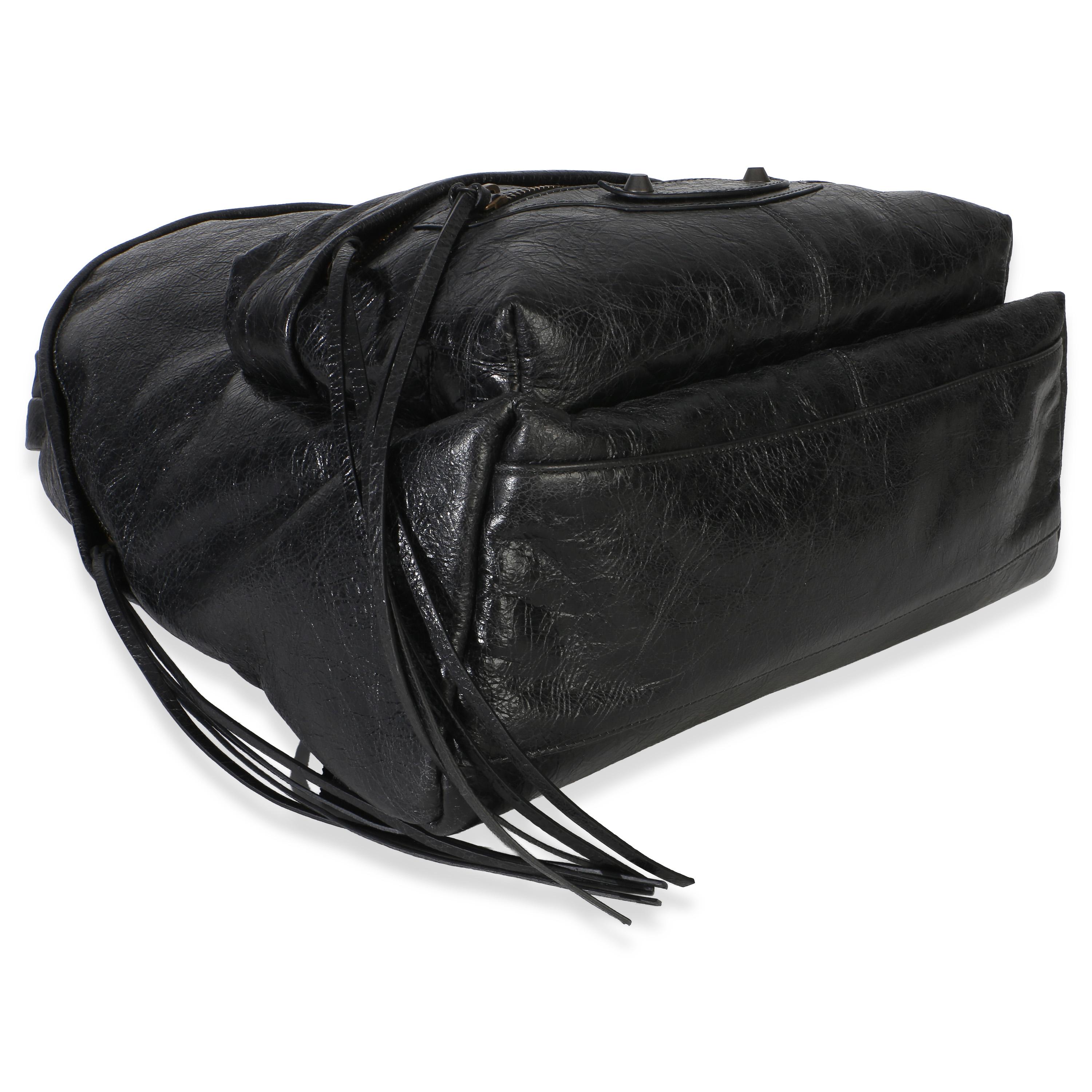 Balenciaga Black Arena Lambskin Le City Backpack View 6