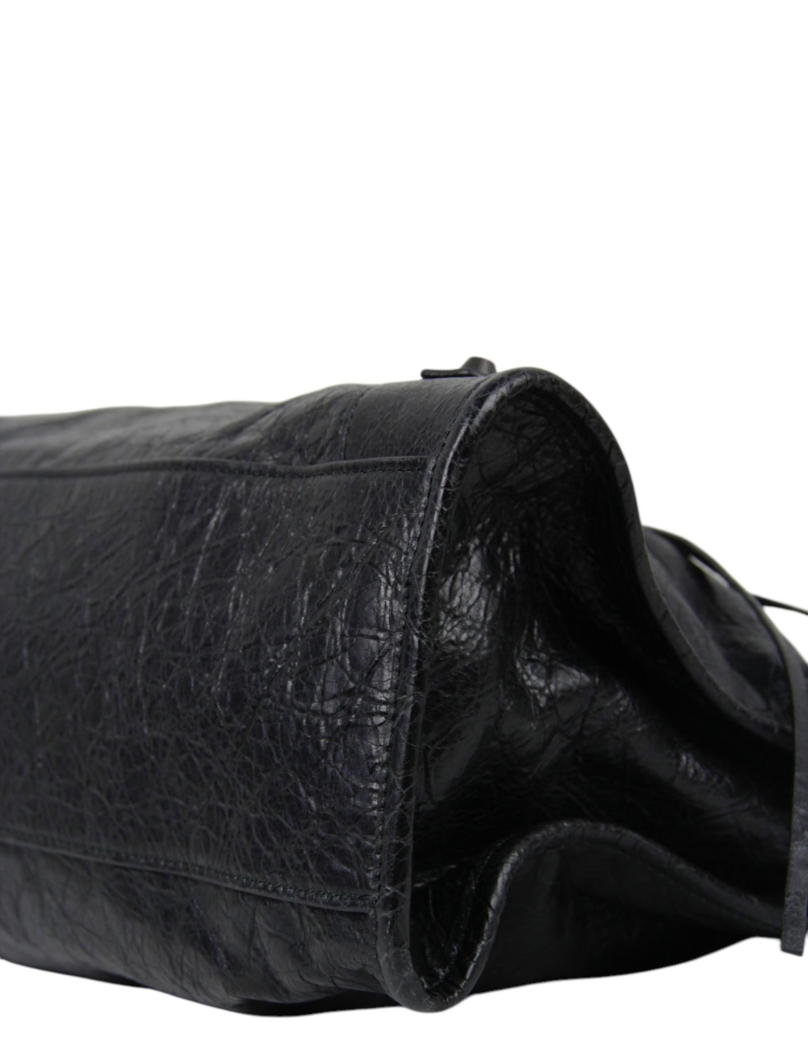 Balenciaga Black Arena Storico Lambskin Leather Medium Le City Bag w/ Brass 1