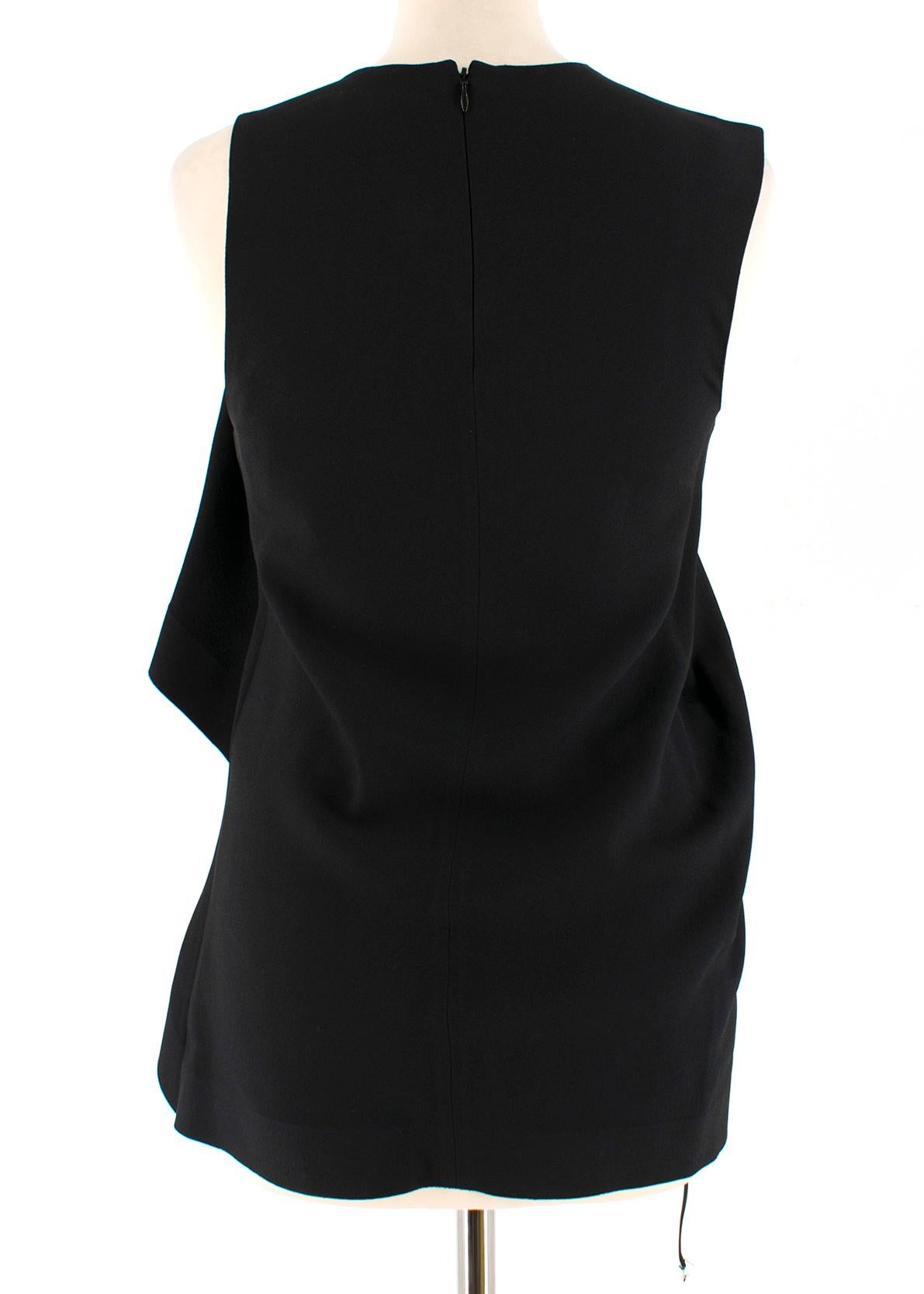 Balenciaga Black Asymmetric-Overlay Crepe Top XS In Good Condition In London, GB