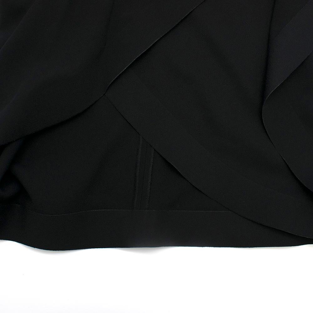 Balenciaga Black Asymmetric-Overlay Crepe Top XS 3