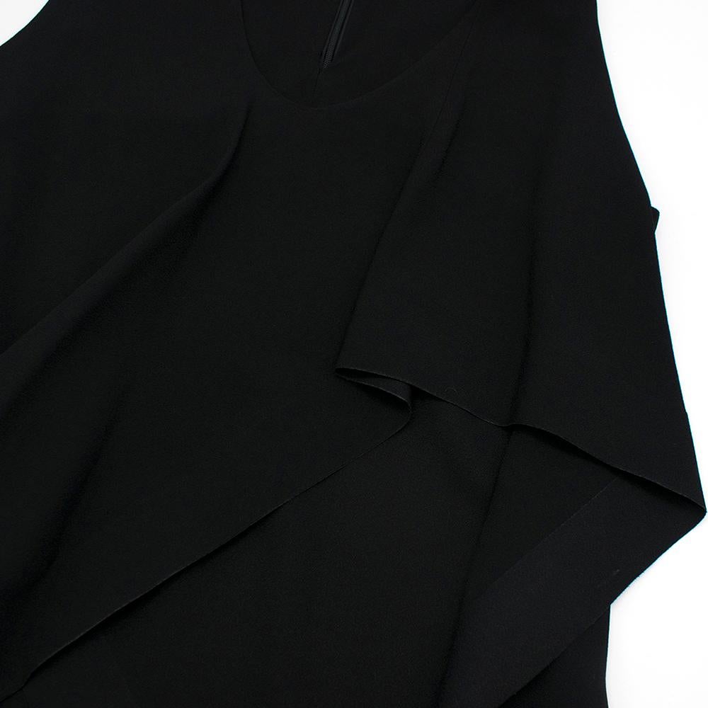 Balenciaga Black Asymmetric-Overlay Crepe Top XS 4