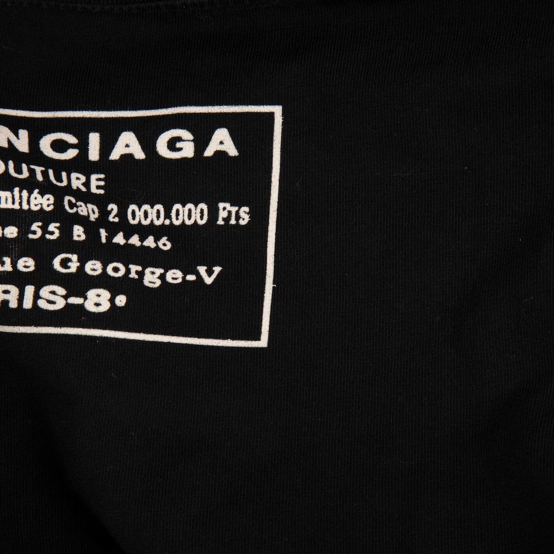 Women's Balenciaga Black Back Logo Print T-Shirt Size S