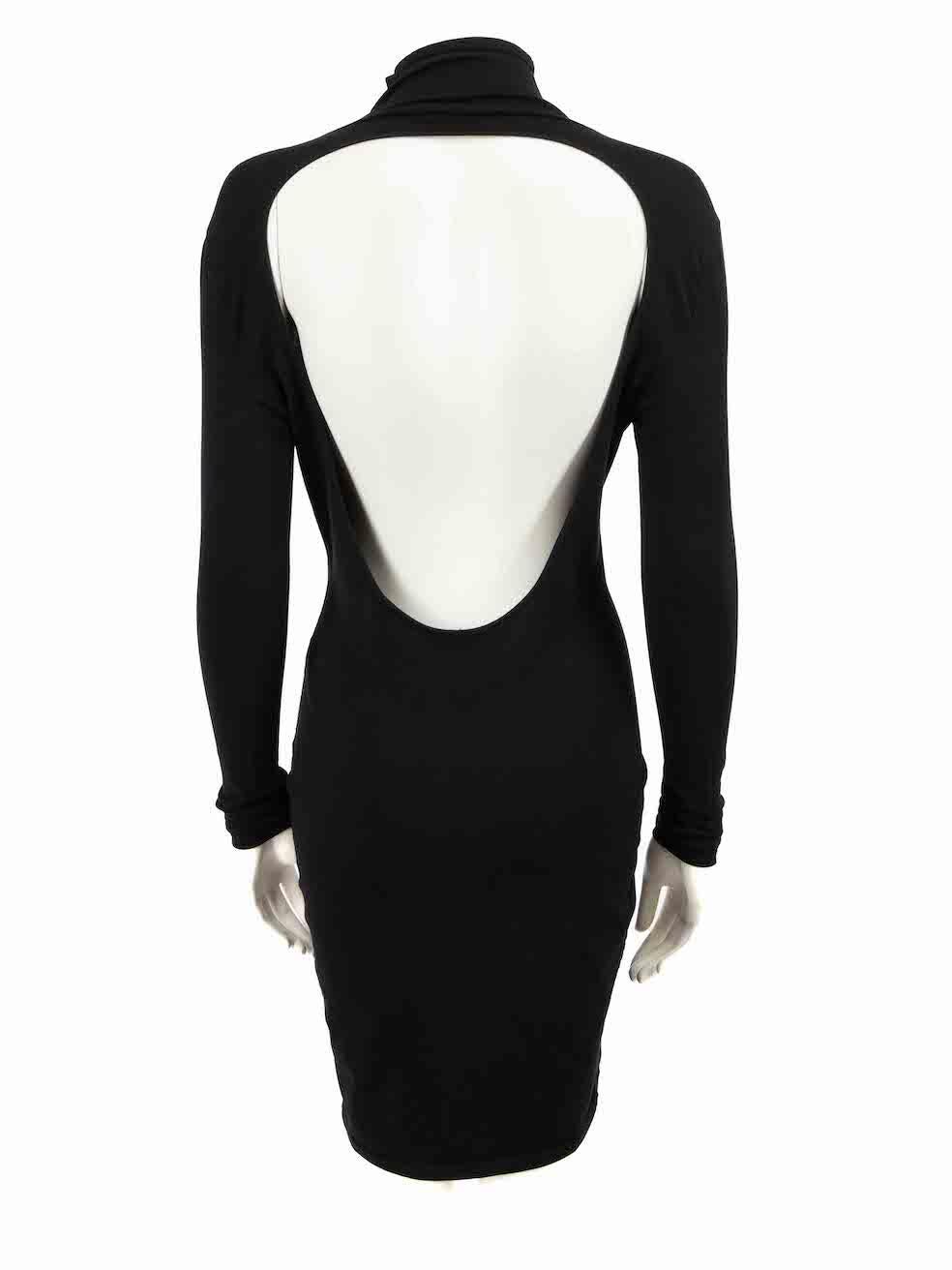 Balenciaga Black Backless Logo Mini Dress Size S In Good Condition For Sale In London, GB
