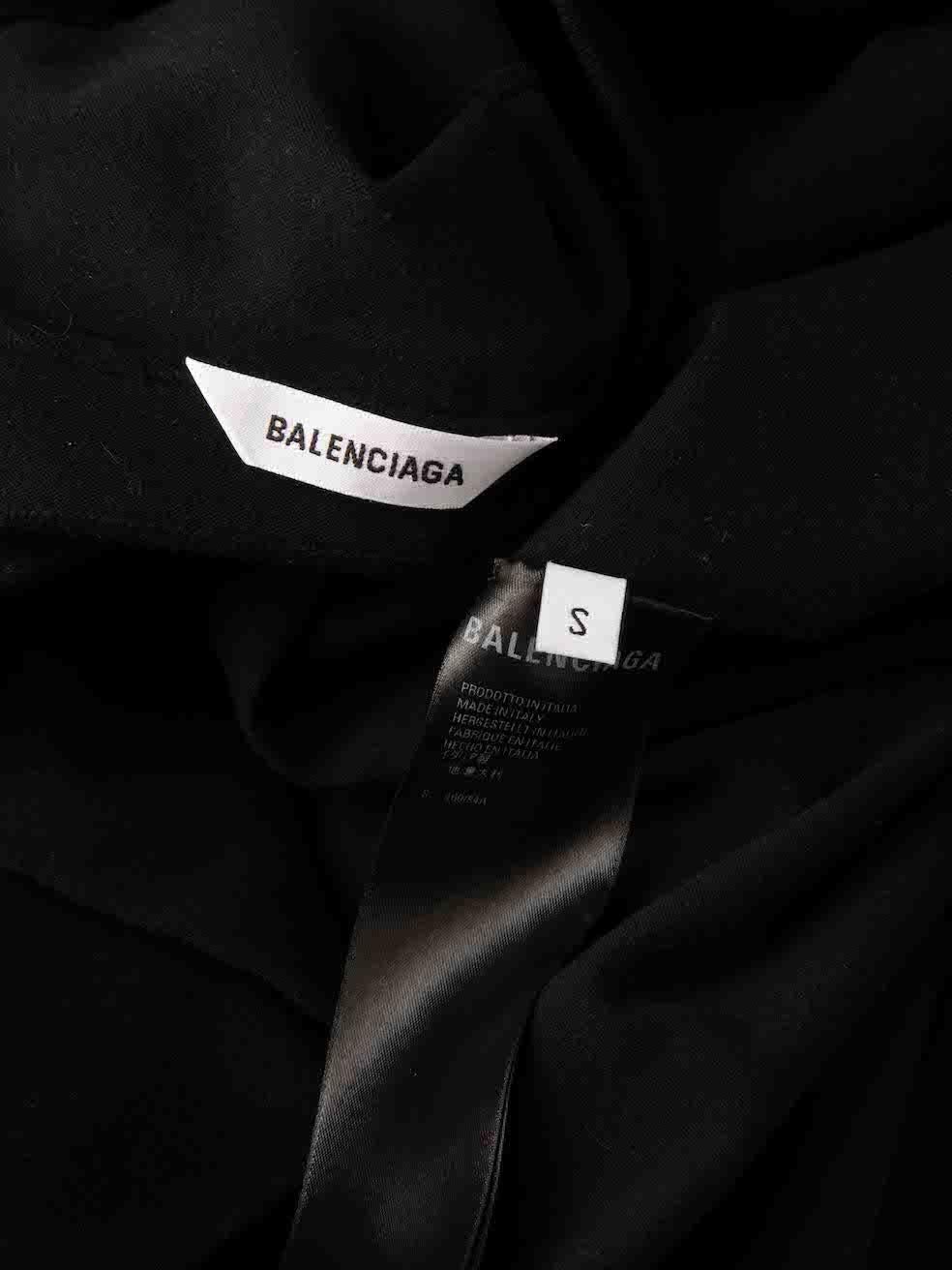 Women's Balenciaga Black Backless Logo Mini Dress Size S For Sale