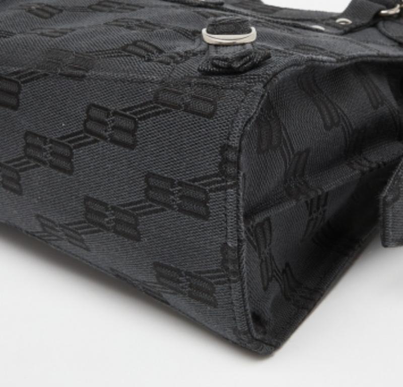 Balenciaga Borsa nera BB Monogram in tela XS Neo Cagole in vendita 3