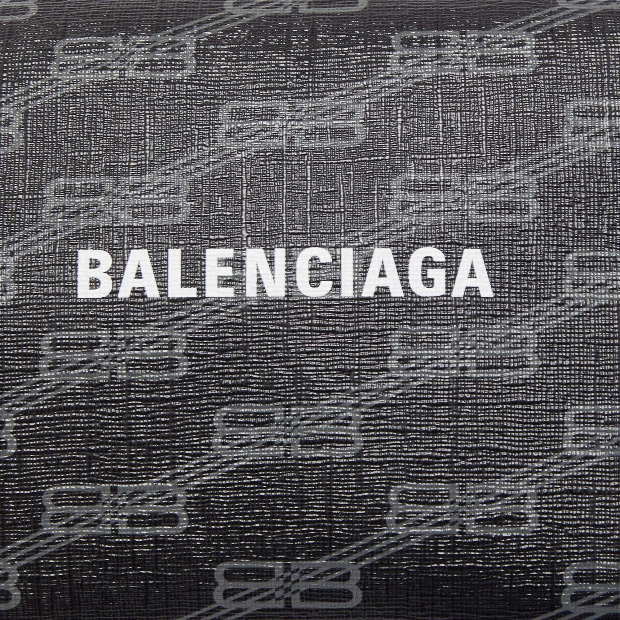 Balenciaga Black BB Monogram Coated Canvas Everyday Pouch 6