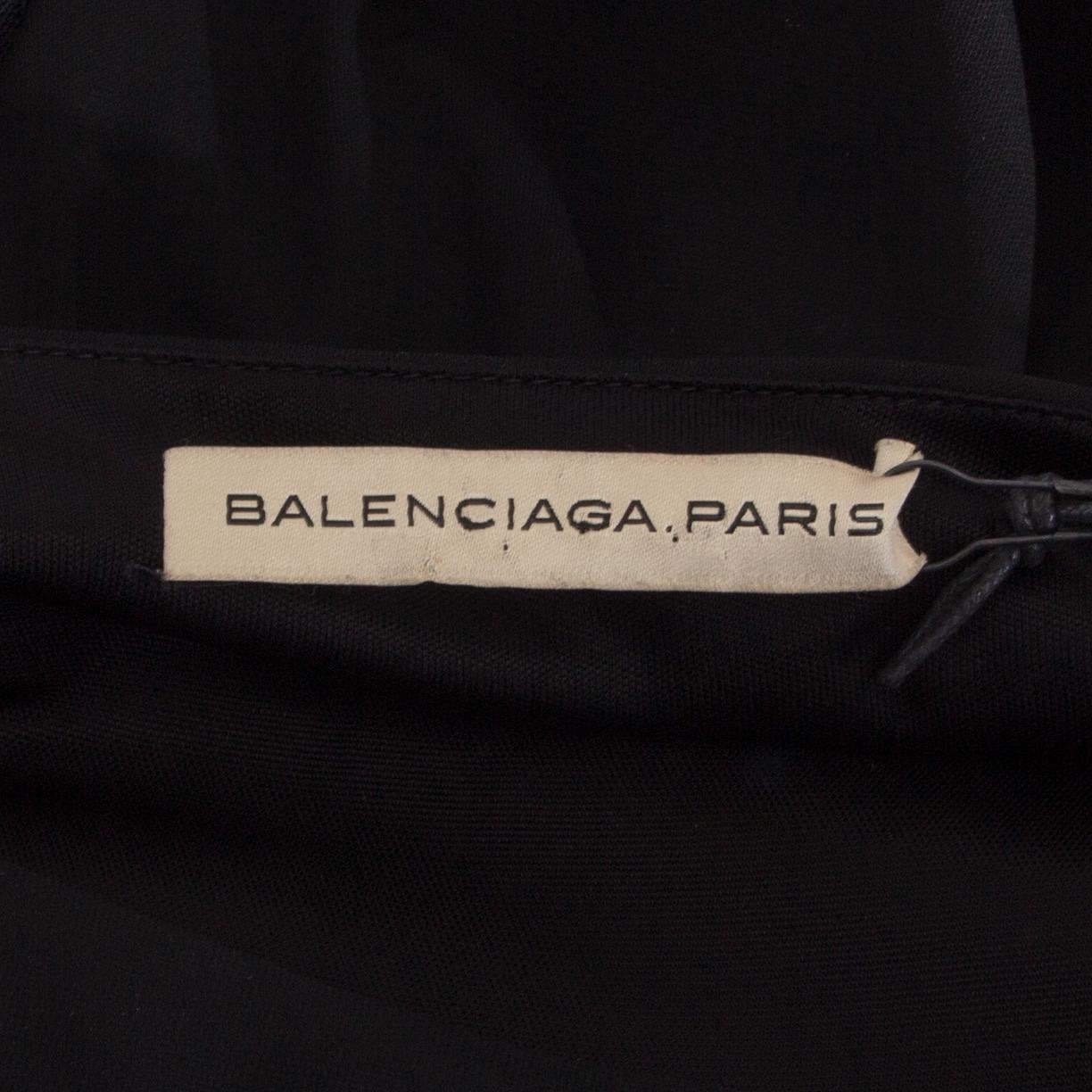 Women's BALENCIAGA black & blue COLORBLOCK ASYMMETRIC Jersey Dress 38 S For Sale