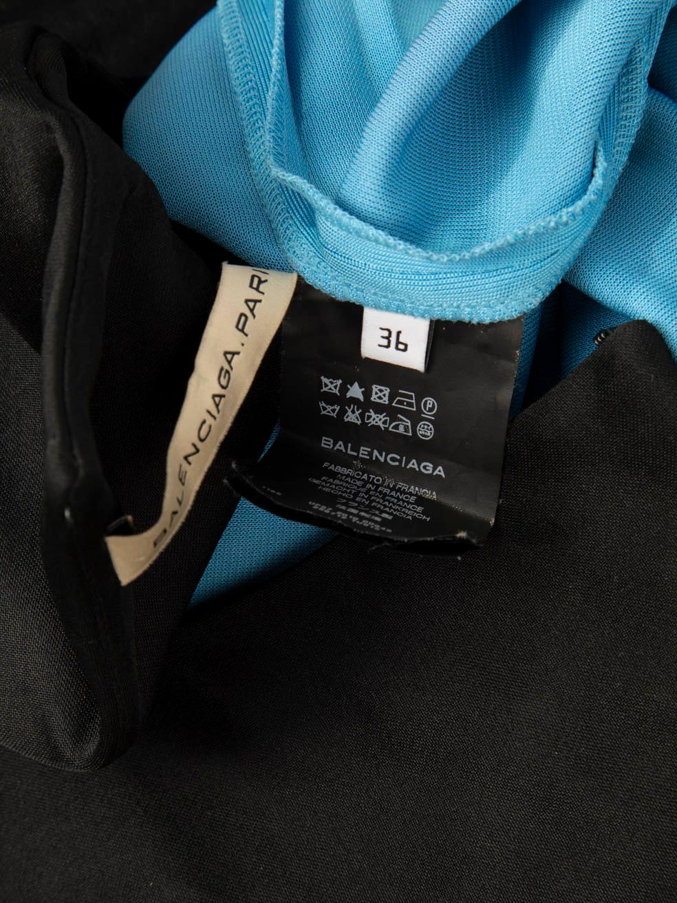 Balenciaga Black & Blue Layered Mini Dress Size S For Sale 1