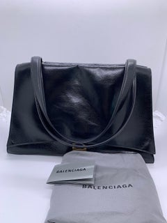 Balenciaga Black Calfskin Medium Crush On You Double-Sided Shoulder Bag