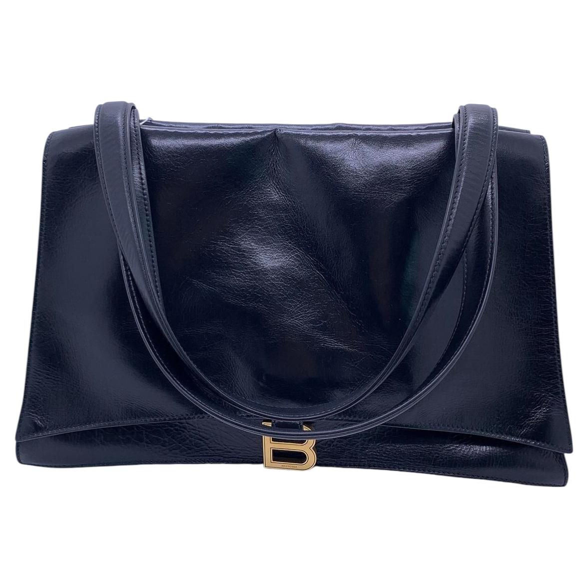 Balenciaga Black Calfskin Medium Crush On You Double-Sided Shoulder Bag