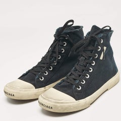 Balenciaga Black Canvas High Top Sneakers Size 43
