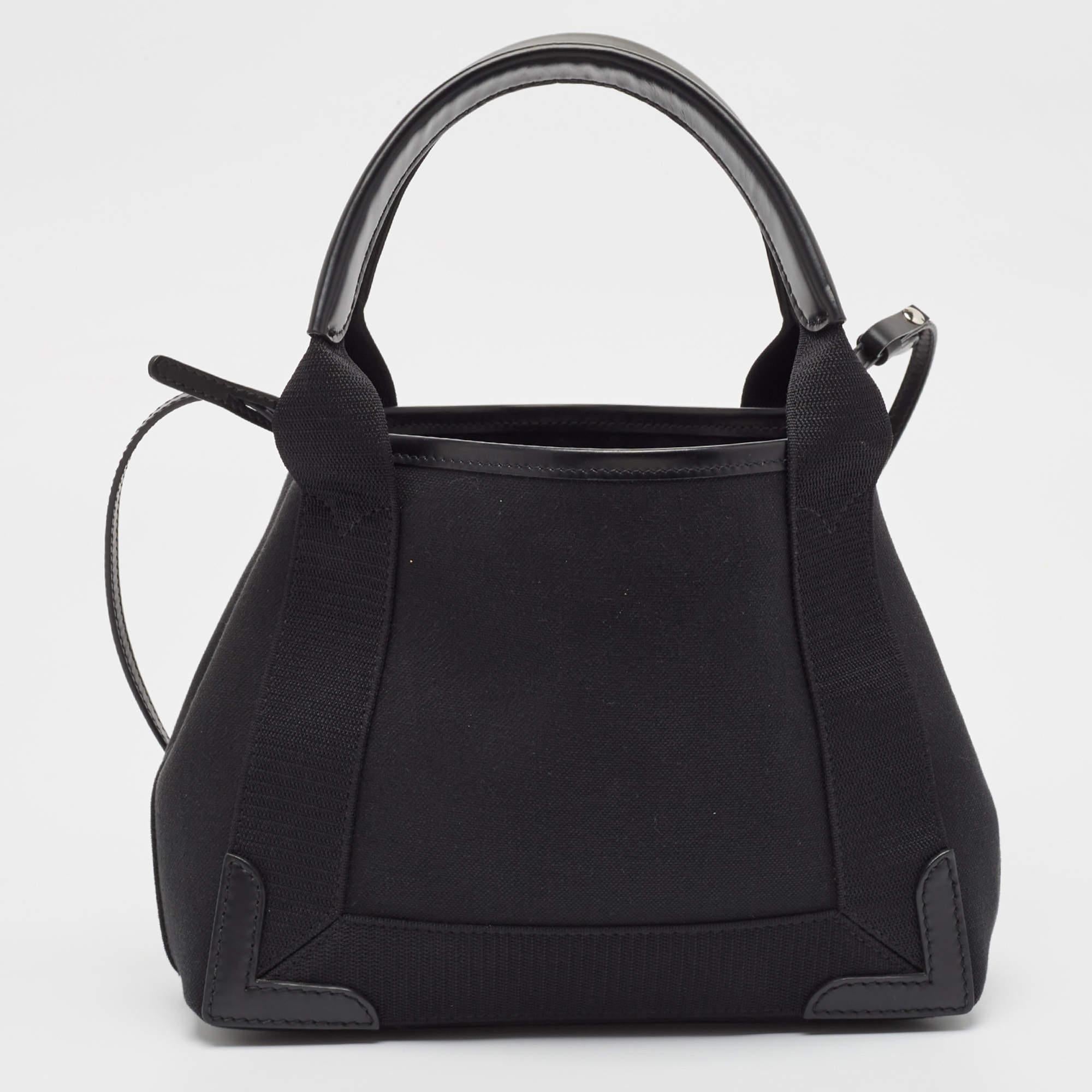 Women's Balenciaga Black Canvas Leather XS Tote