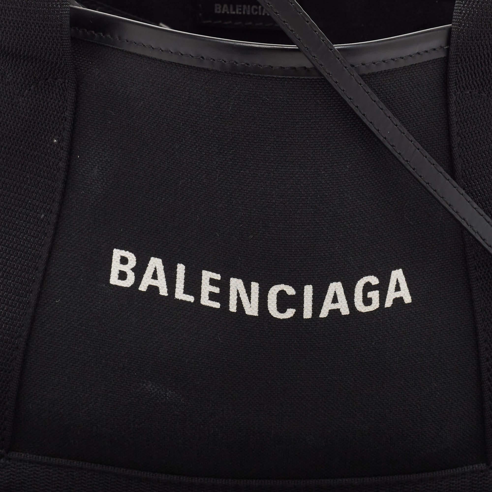 Balenciaga Black Canvas Leather XS Tote 1