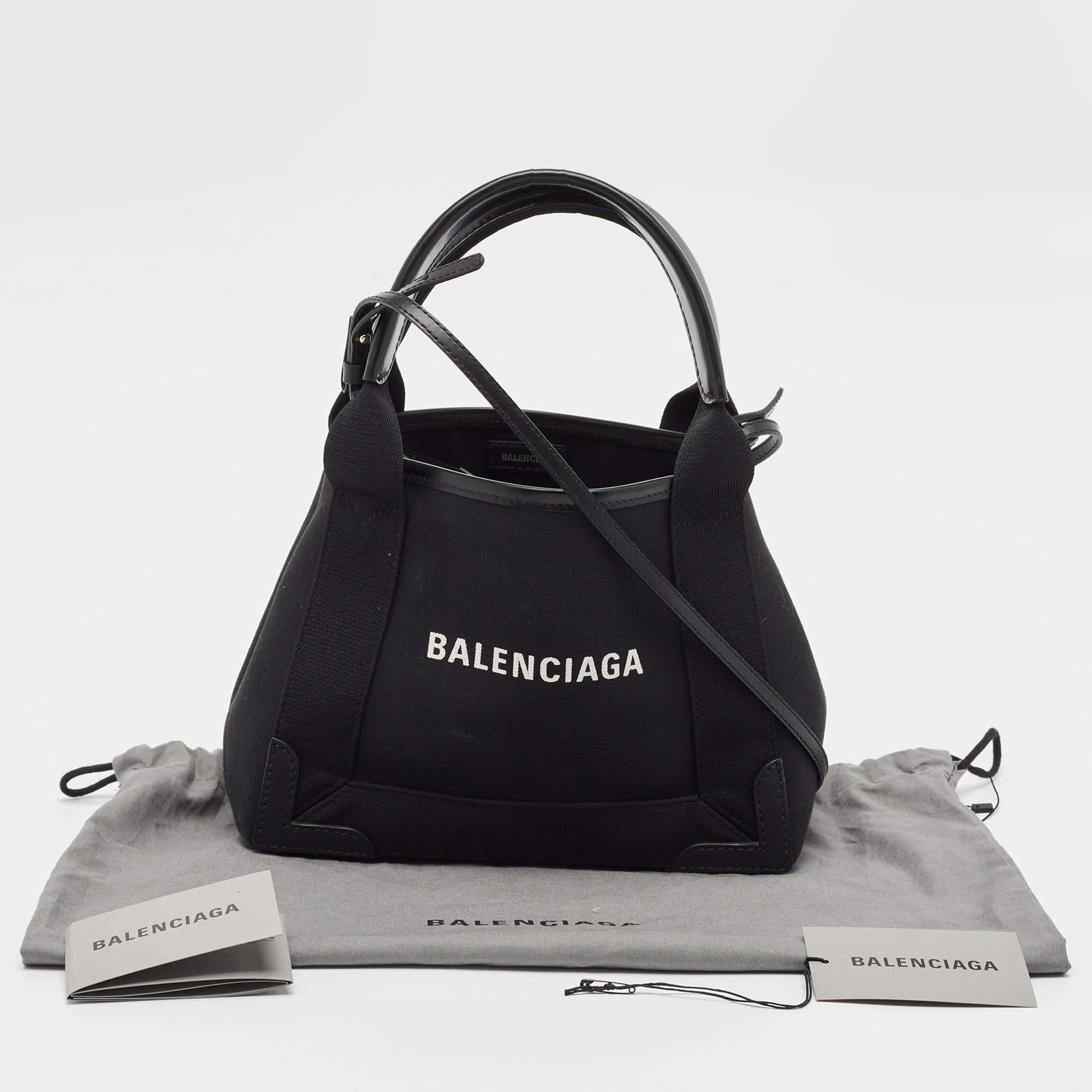 Balenciaga Black Canvas Leather XS Tote 5
