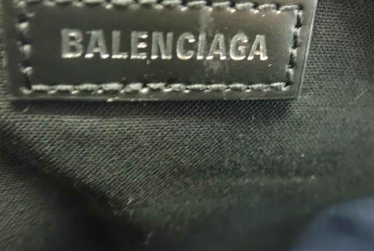 Balenciaga Black Canvas Navy Cabas Small Tote Bag For Sale 2