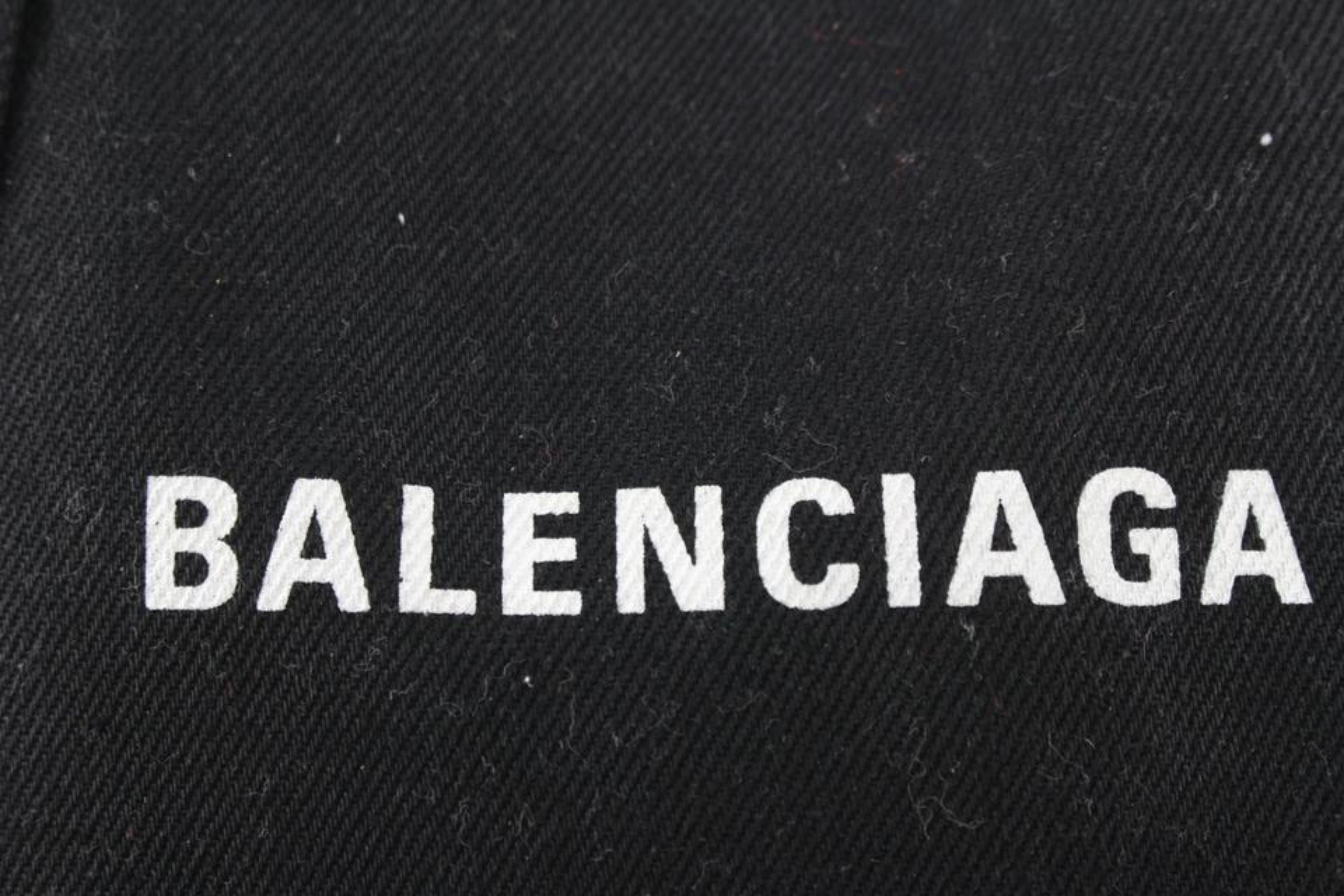 Balenciaga Black Canvas x Calfskin XS Navy Cabas 2way Crossbody 89ba629s For Sale 7