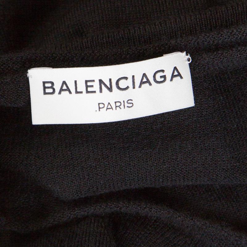 Balenciaga Black Cashmere Raglan Sleeve Long Sleeve Sweatshirt L 2